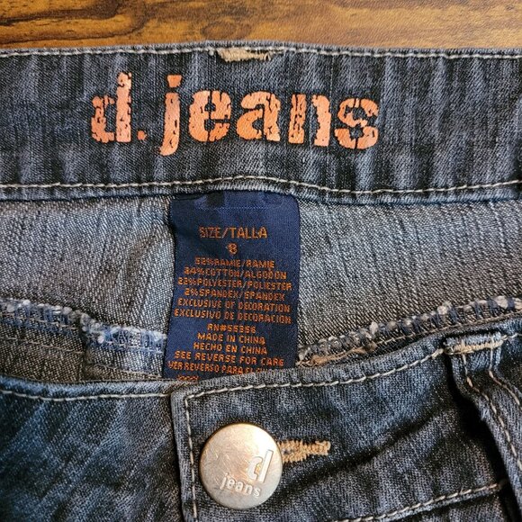 Vtg D Jeans 8 Bootcut Floral Embroidered Charcoal Black Wash Denim Boho Western - Picture 4 of 10